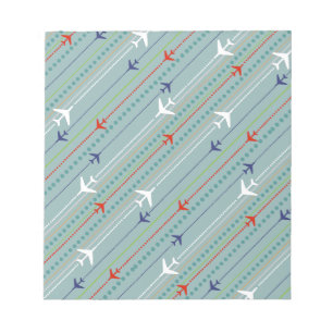 Bloc De Notas Notepad de patrón de avión retro