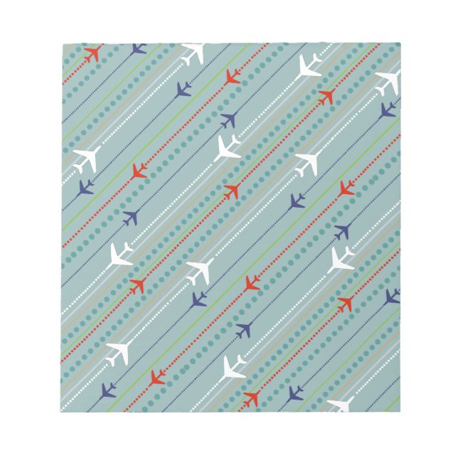 Bloc De Notas Notepad de patrón de avión retro (Frente)