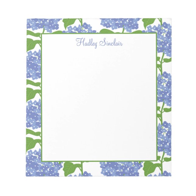 Bloc De Notas Notepad de patrón de hidrangea azul de peringuile (Frente)
