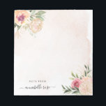 Bloc De Notas Notepad de Peony y Bloom de Relieve metalizado dor<br><div class="desc">Diseñado para coordinarse con nuestra colección Peony y Gold, este personalizable que combina la nota personalizada incluye flores de peonía rosa y dorada con follaje verde sobre un fondo acuático. Para una personalización más avanzada de este diseño, por ejemplo, cambiar el diseño, el tamaño de letra o el tamaño del...</div>