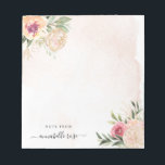 Bloc De Notas Notepad de Peony y Bloom de Relieve metalizado dor<br><div class="desc">Diseñado para coordinarse con nuestra colección Peony y Gold, este personalizable que combina la nota personalizada incluye flores de peonía rosa y dorada con follaje verde sobre un fondo acuático. Para una personalización más avanzada de este diseño, por ejemplo, cambiar el diseño, el tamaño de letra o el tamaño del...</div>