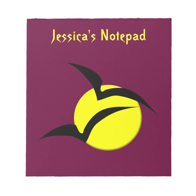 Bloc De Notas Notepad de Personalizable de Luna y Bats completos (Frente)