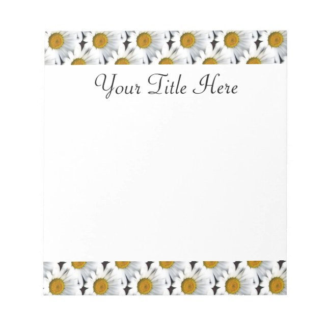 Bloc De Notas Notepad de Personalizable de patrón de margarita (Frente)