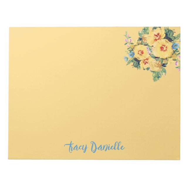 Bloc De Notas Notepad de Personalizado de Bella Floral (Frente)