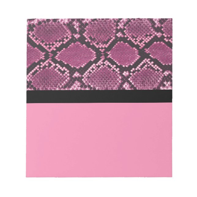 Bloc De Notas Notepad de Piel de serpiente rosa y negro (Frente)