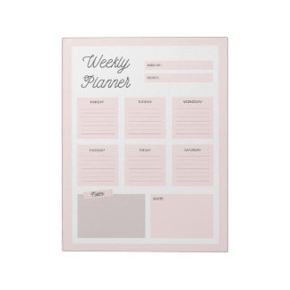 Bloc De Notas Notepad de Pink Weekly Planner