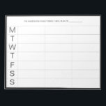 Bloc De Notas Notepad de planificador de comidas minimalista mod<br><div class="desc">Planificador minimalista moderno de comidas semanales | Planifique y programe sus comidas semanales con este planificador minimalista moderno de comidas semanales. Presenta un marco negro durante toda la semana. Este planificador de diseño mínimo semanal será perfecto como regalo para usted o para cualquiera. Personalice utilizando los campos proporcionados y utilice...</div>