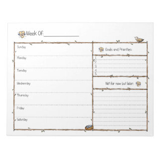Bloc De Notas Notepad de Planificador Semanal