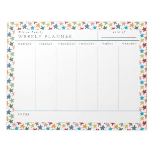 Bloc De Notas Notepad de planificador semanal de la familia Star