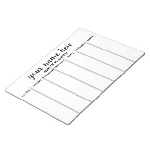 Bloc De Notas Notepad de Planificador Semanal Personalizado