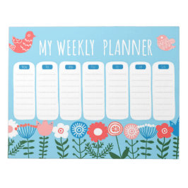 Bloc De Notas Notepad de Planner Floral Weekly