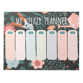 Bloc De Notas Notepad de Planner Semanal de Jardening