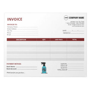 Bloc De Notas Notepad de plantilla de factura de control de plag