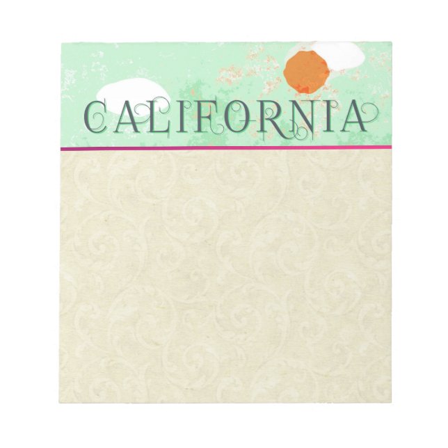 Bloc De Notas Notepad de póster de viajes de California (Frente)