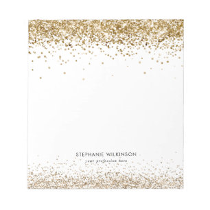 Bloc De Notas Notepad de Purpurina de oro moderno