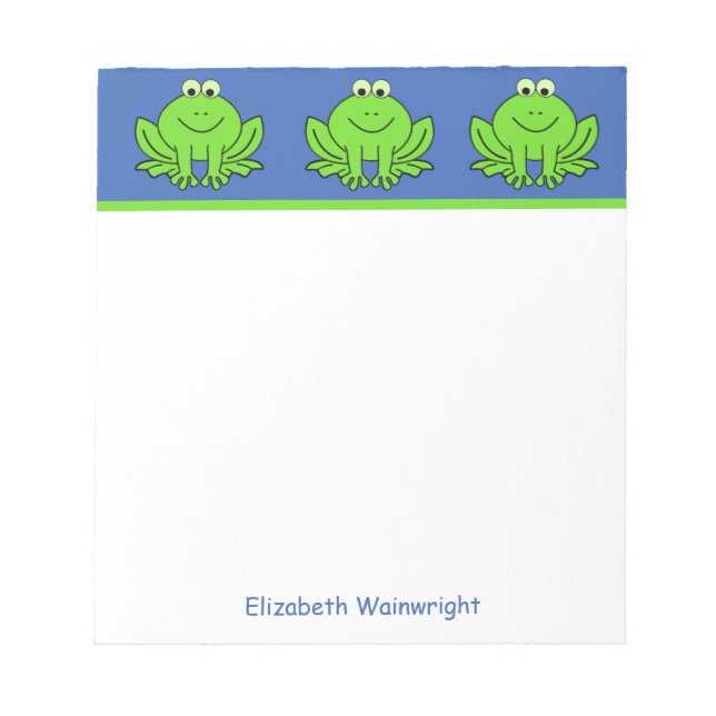 Bloc De Notas Notepad de ranas felices personalizadas (Frente)