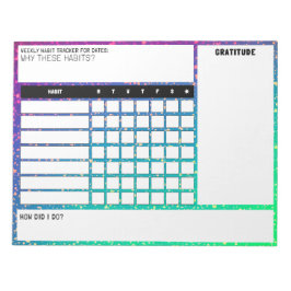 Bloc De Notas Notepad de Rastreador de hábitos semanal grande