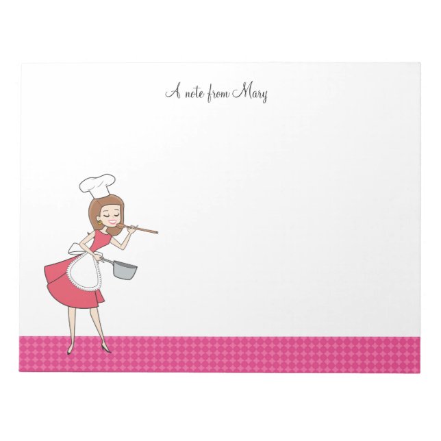 Bloc De Notas Notepad de receta Chica personalizado (Frente)
