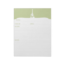 Bloc De Notas Notepad de receta de hornear de Frosting verde