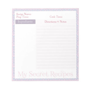 Bloc De Notas Notepad de receta en el patrón de geografía rosa r