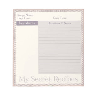 Bloc De Notas Notepad de receta en patrón de círculo malva
