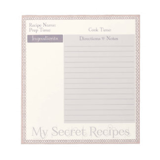 Bloc De Notas Notepad de receta en patrón de círculo malva