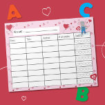 Bloc De Notas Notepad de registro de lectura de niños de febrero<br><div class="desc">Un lindo registro de lectura para los niños durante el mes de febrero . Cuenta con un elefante encantador y unos corazoncitos lindos rojos y rosados. Las estrellas de las clasificaciones se sustituyen por 5 corazones . © ArianeC Ilustraciones-Todos los derechos reservados</div>