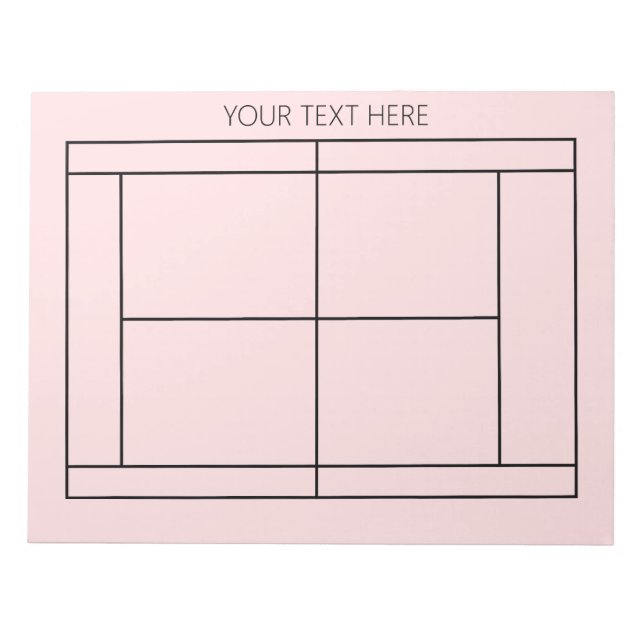 Bloc De Notas Notepad de registro de tenis - Texto Personalizado (Frente)