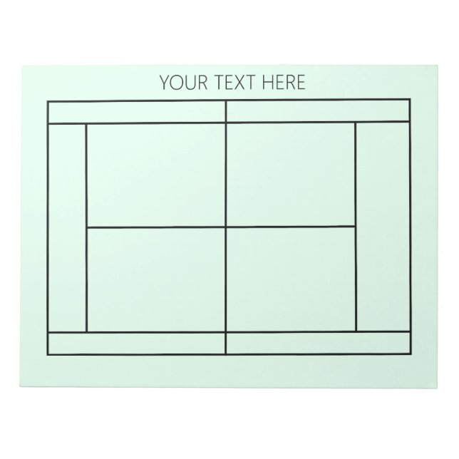 Bloc De Notas Notepad de registro de tenis - Texto Personalizado (Frente)