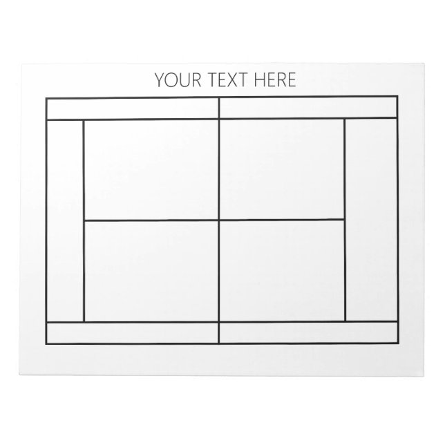 Bloc De Notas Notepad de registro de tenis - Texto Personalizado (Frente)