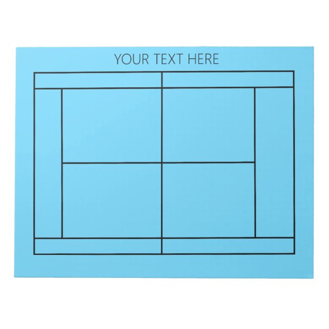 Bloc De Notas Notepad de registro de tenis - Texto Personalizado (Frente)