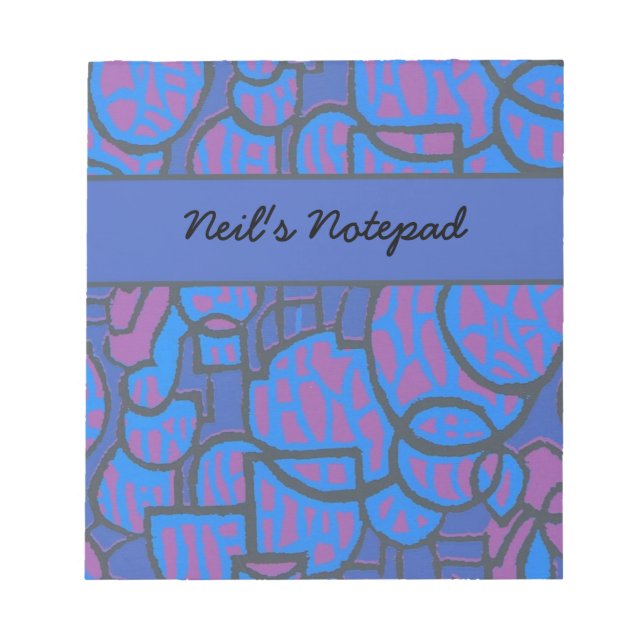 Bloc De Notas Notepad de resumen de magenta azul de personalizab (Frente)