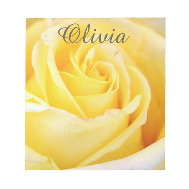 Bloc De Notas Notepad de rosa amarillo personalizado (Frente)