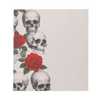Bloc De Notas Notepad de Rosas de Skulls