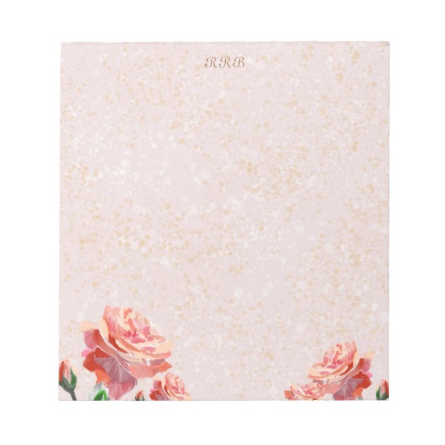 Bloc De Notas Notepad de Rosas personalizados (Frente)
