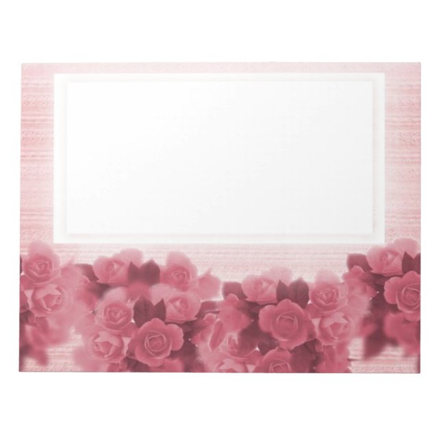 Bloc De Notas Notepad de rosas rosadas (Frente)