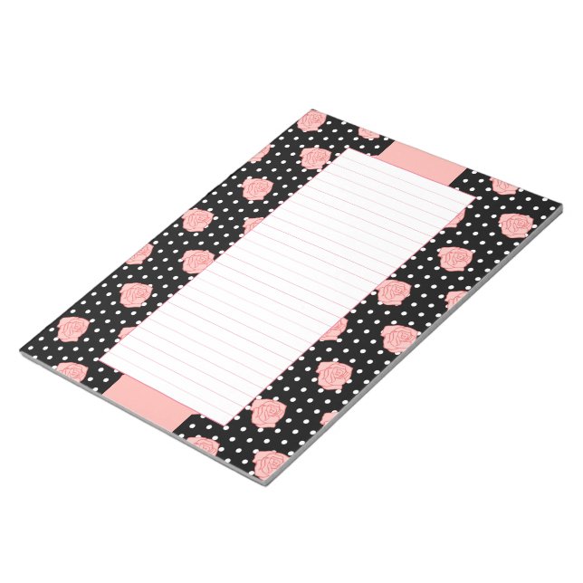 Bloc De Notas Notepad de rosas rosadas (Lado Derecho)
