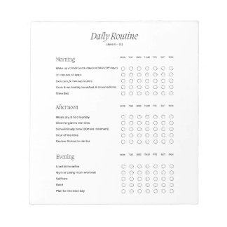 Bloc De Notas Notepad de rutina diaria