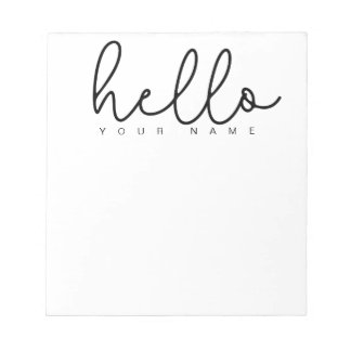 Bloc De Notas Notepad de saludo personalizado moderno minimo sim