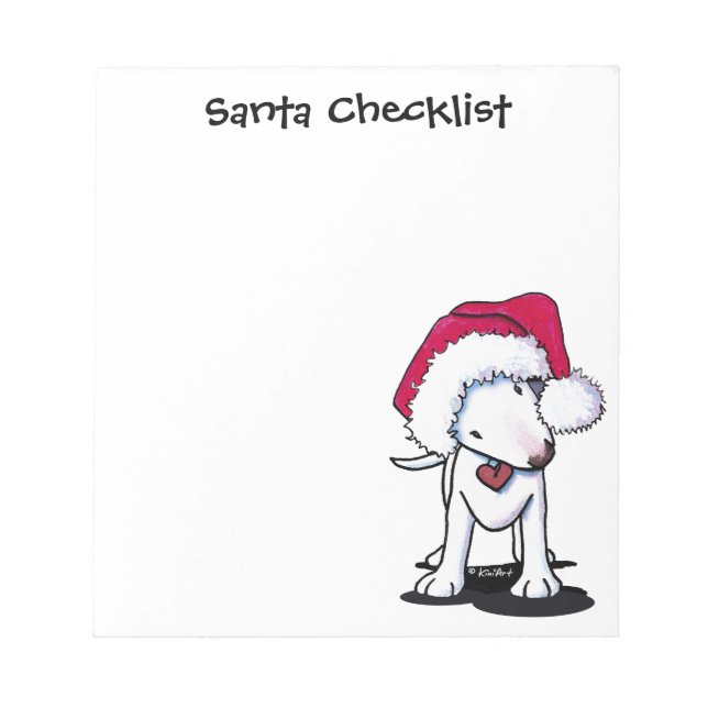 Bloc De Notas Notepad de Santa Bull Terrier (Frente)