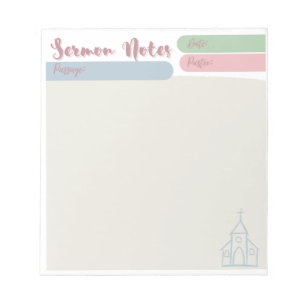 Bloc De Notas Notepad de Sermon Notes