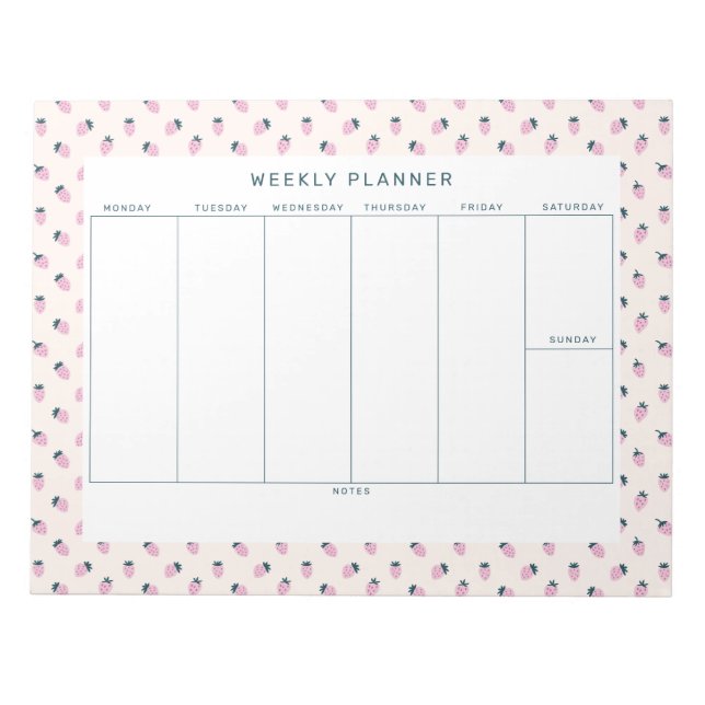Bloc De Notas Notepad de Strawberry Weekly Planner (Frente)