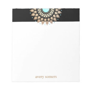 Bloc De Notas Notepad de terapeuta de salud Gold Lotus Mandala
