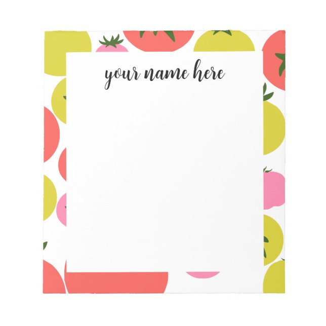 Bloc De Notas Notepad de Tomate Personalizado (Frente)