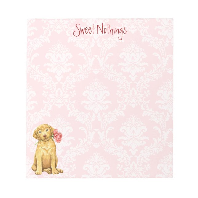 Bloc De Notas Notepad de Valentine Rosa Chesapeake Bay Retriever (Frente)