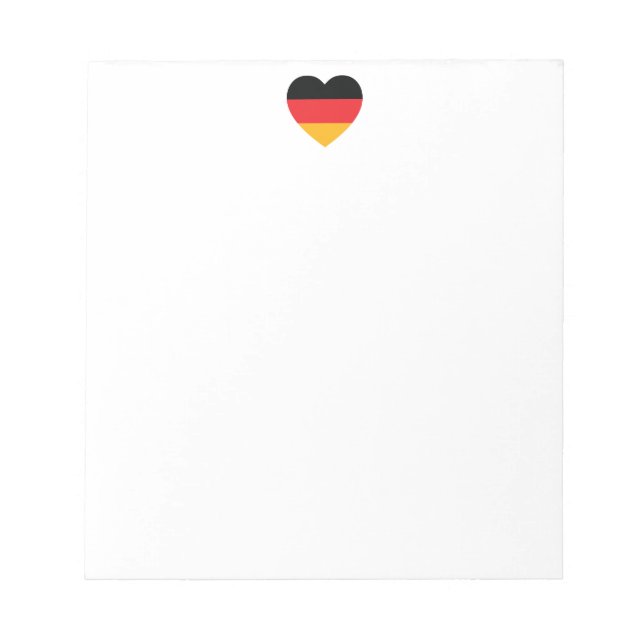 Bloc De Notas Notepad del corazón de la bandera de Alemania (Frente)