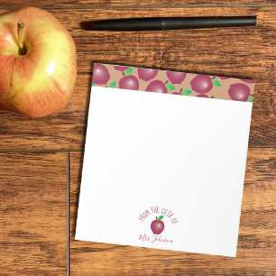 Bloc De Notas Notepad del educador de Apple fresco rojo