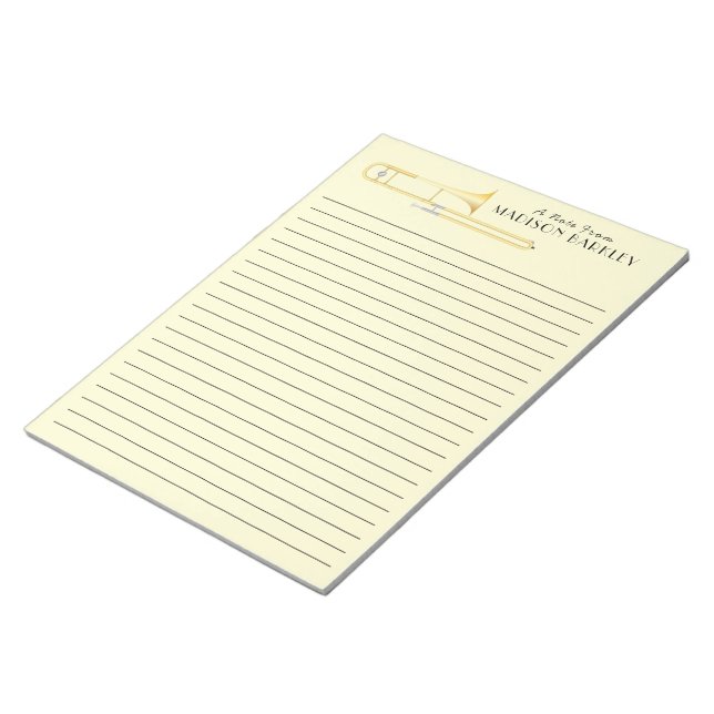 Bloc De Notas Notepad del maestro de bandas de músicos trombónic (Lado Derecho)