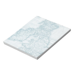 Bloc De Notas Notepad del mapa verde azulado del mundo antiguo