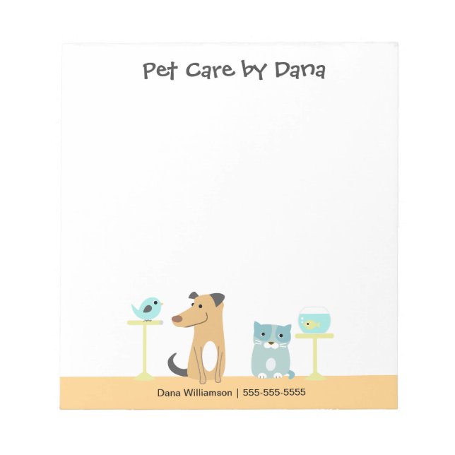 Bloc De Notas Notepad del mascota Sitter (Frente)